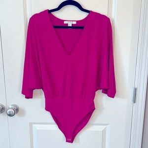 Fuchsia Bat-winged Bodysuit